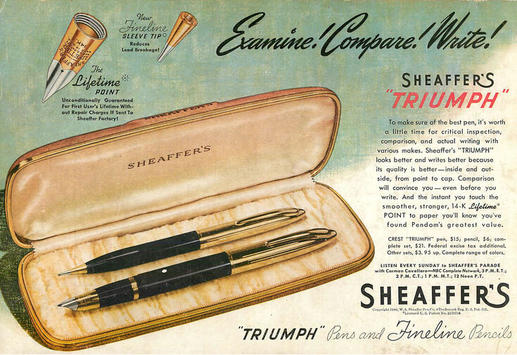 Sheaffer Advertisement from May, 1946